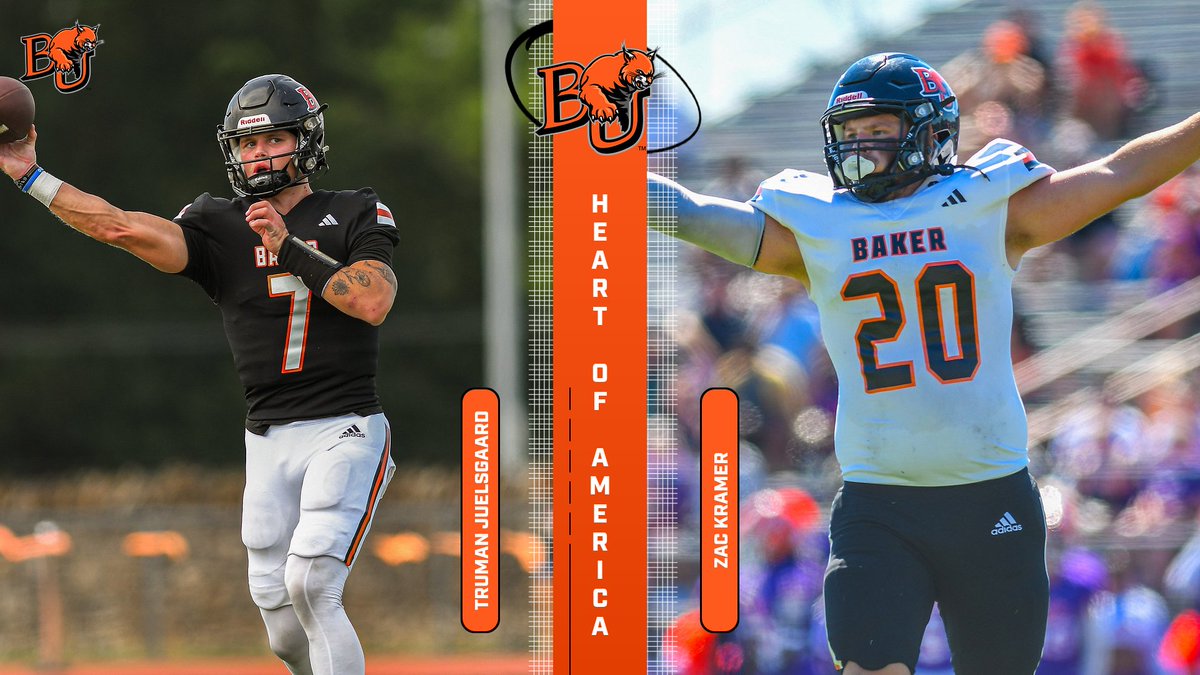 FB: Juelsgaard &amp; Kramer Earn Heart of America Player of the Week Honors! #BakerBuildsChampions

bakerwildcats.com/sports/fball/2…