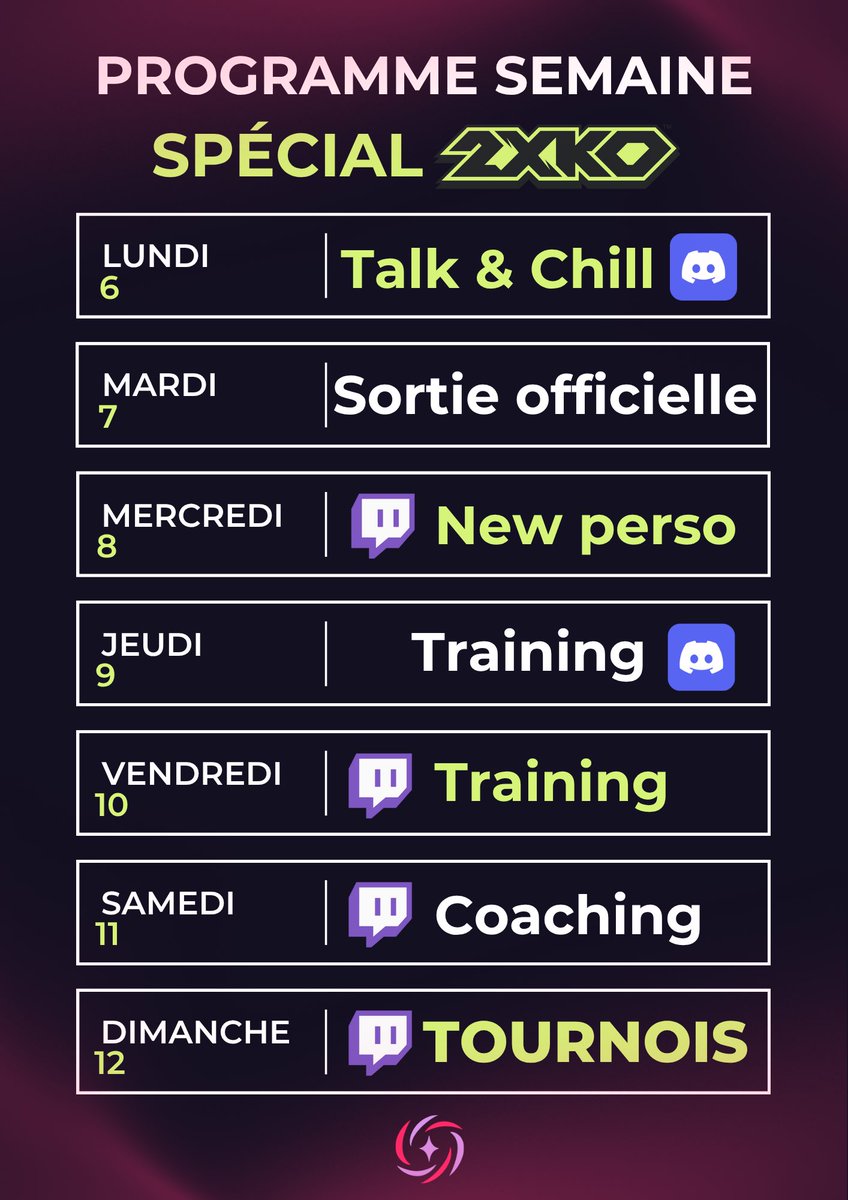 OriginsAsso's tweet image. Cette semaine c’est la sortie officielle de 2XKO ! 🥊 

Et pour fêter cela, Origins vous a préparé une semaine de folie. 🔥 

Entraînements, sessions coaching et même un tournoi en fin de semaine ! 🏆

Venez profiter et vous amuser avec nous ! 👀

#WeAreOrigins 💫 #2XKO #Tournoi