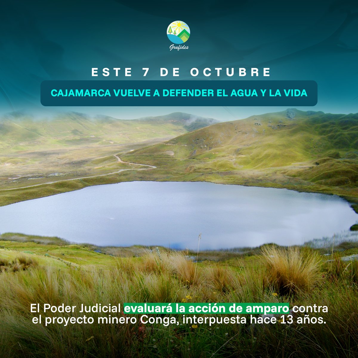 grufides's tweet photo. ⚖️ Trece años después Cajamarca sigue preguntando ¿vale más el oro o la vida?

🚨Mañana 07 de octubre a las 9:00 a.m., Cajamarca volverá a ser escenario de una audiencia clave que pondrá a prueba la justicia ambiental.

Lee la nota completa aquí 👇
https://t.co/9HpquKSHEA https://t.co/zCsifAncZ1