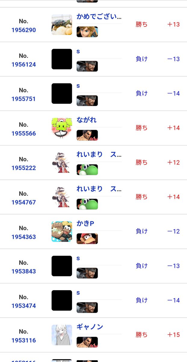 今日は回線が良いのでメイトをしていました。
上げたレートをスネーク様に献上するのがとても楽しかった