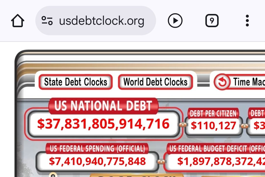 cryptopunks333's tweet image. Guys, we hit $37T of debt on 8/11/25, and we are at $37.8T now. 1 trillion will be added in just over 2 months. This is an unbelievable pace of money printing.
