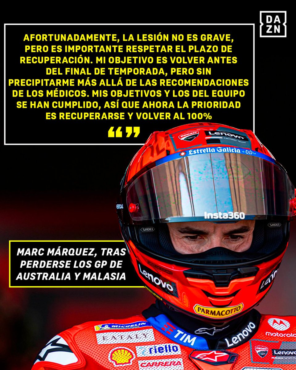🚨 Primeras palabras de Marc Márquez tras conocerse su baja para Australia y Malasia 🙌