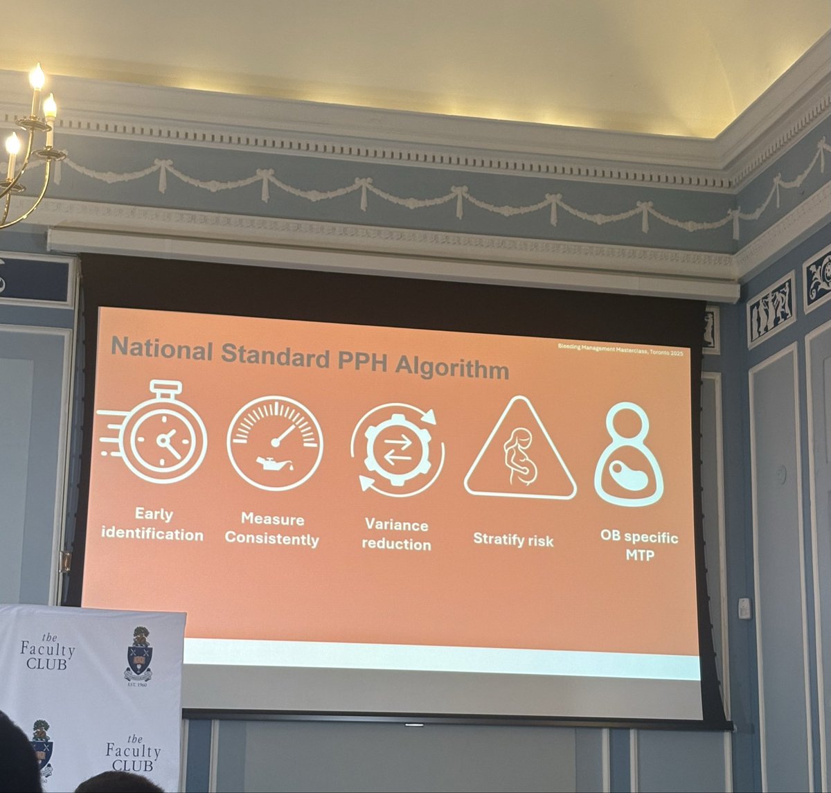 BMMTalks's tweet photo. “Every system is perfectly designed to get the results that it does” Dr. @Ron_George talking about why a national standard Postpartum Hemorrhage (PPH) algorithm is needed and how this can be structured. 

#BleedingManagamentMasterclass #BMM #EvidenceToPractice https://t.co/87LHkoq6w5