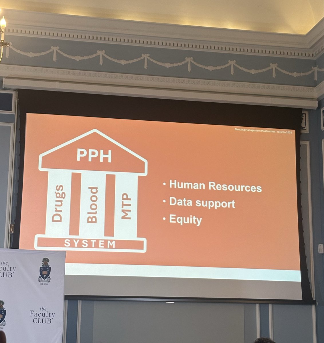 BMMTalks's tweet photo. “Every system is perfectly designed to get the results that it does” Dr. @Ron_George talking about why a national standard Postpartum Hemorrhage (PPH) algorithm is needed and how this can be structured. 

#BleedingManagamentMasterclass #BMM #EvidenceToPractice https://t.co/87LHkoq6w5