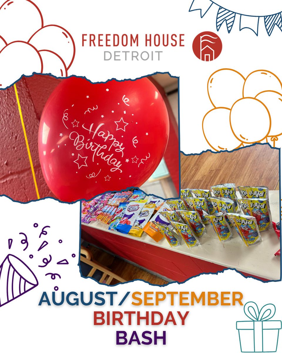 Smiles, cake, community. Here are a few moments from our Aug/Sept Birthday Bash, celebrating the special days of our residents. Want to help make one happen? Adopt a party by contacting our Community Engagement Coordinator, Andre Mitchell: amitchell@freedomhousedetroit.org