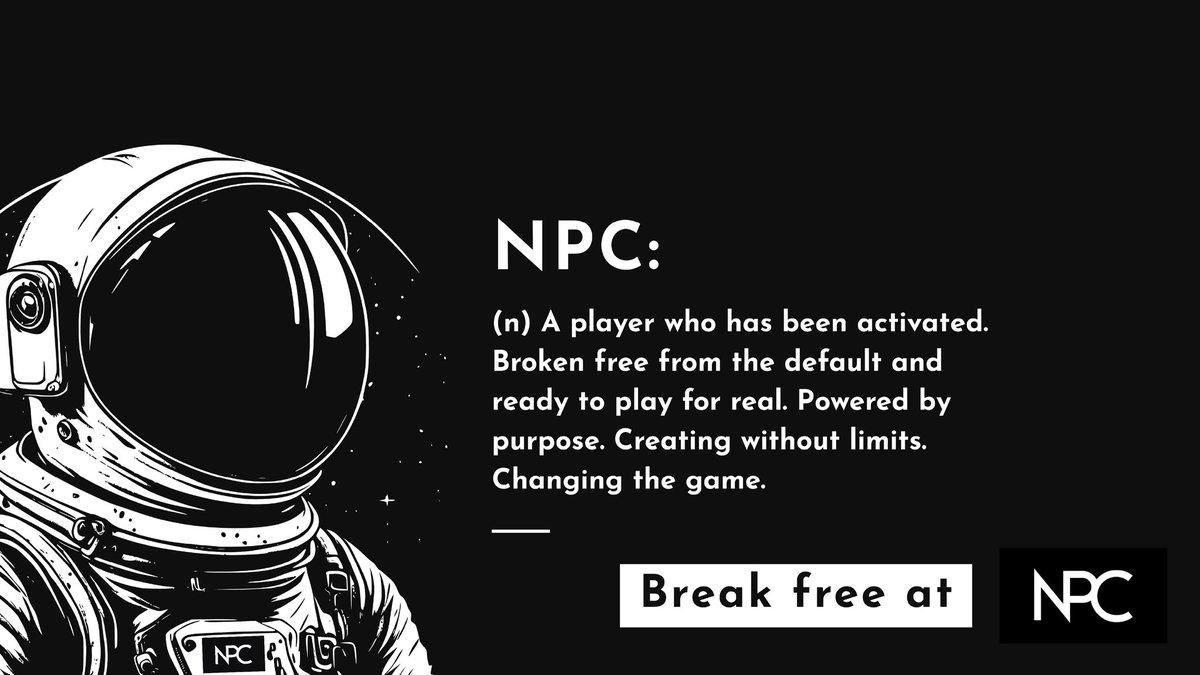 What is an NPC?

Once, a Non-Player Character.  
Now, a creator who broke free.

No scripts. No limits.  
We’re rewriting the story together. 🚀
