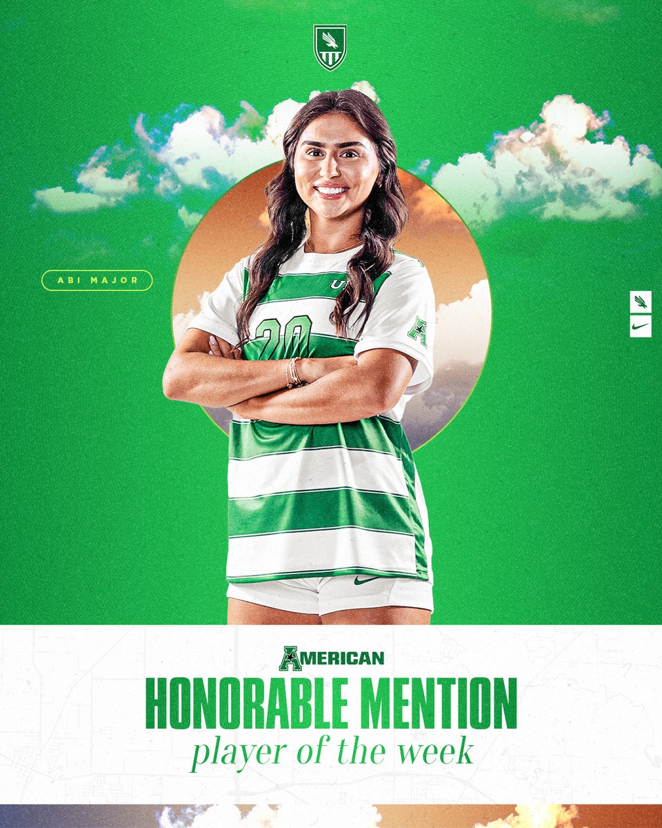 MeanGreenSoccer's tweet image. Congrats to Abi on her second career Player of the Week honorable mention nod 👏

#GMG x @American_Conf