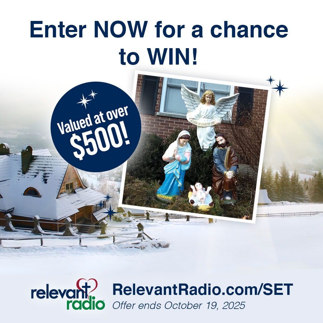 relevantradio's tweet image. Our Making Room for Christ Promotion is back! ENTER NOW for a chance to win a NATIVITY SET, valued at over $500! Go to RelevantRadio.com/set to enter today. Offer ends on October 19th, 2025.