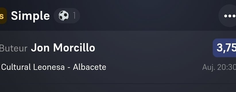 BetSunzy's tweet photo. On continue 👀

Albacete 📍20h30 ⏰️

2.00 double chance 
3.75 Morcillo buteur en fun ⚠️

Morcillo tireur de péno 

FAV ❤️ si tu suis #TeamParieur https://t.co/qxUbzChCJU