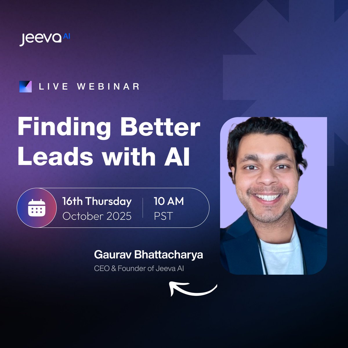 jeeva_ai's tweet image. 🚀 Struggling with low-quality leads? 
Join @gauravbhattac16 , CEO of Jeeva AI, for a live webinar:

 “Finding Better Leads with AI”
📅 Oct 16 | 🕙 10 AM PST
🔗 live.zoho.in/vgkw-wcr-vfy

#AIForSales #LeadGen #founders #B2BSales #businessdevelopment