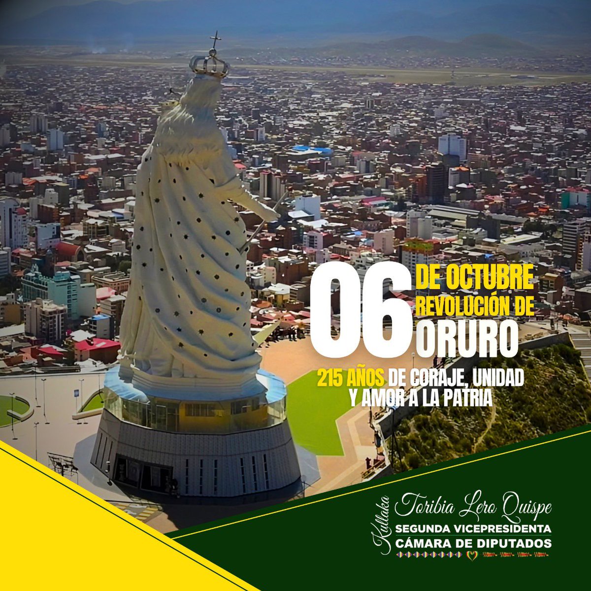 LeroToribia's tweet photo. Hoy recordamos 215 años de uno de los hechos más valientes de nuestra historia: la Revolución de Oruro de 1810, cuando el pueblo orureño, liderado por patriotas como Tomás Barrón y Sebastián Pagador, se levantó contra el dominio colonial español. https://t.co/0TRjSeAkUD