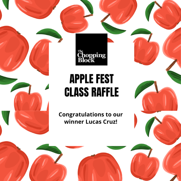 Congratulations to the winner of our Apple Fest raffle: Lucas Cruz! Lucas was selected randomly from over 300 entries collected during the festival. We'll continue to offer our class raffle in our store and draw a winner each month so stop in to shop and enter!