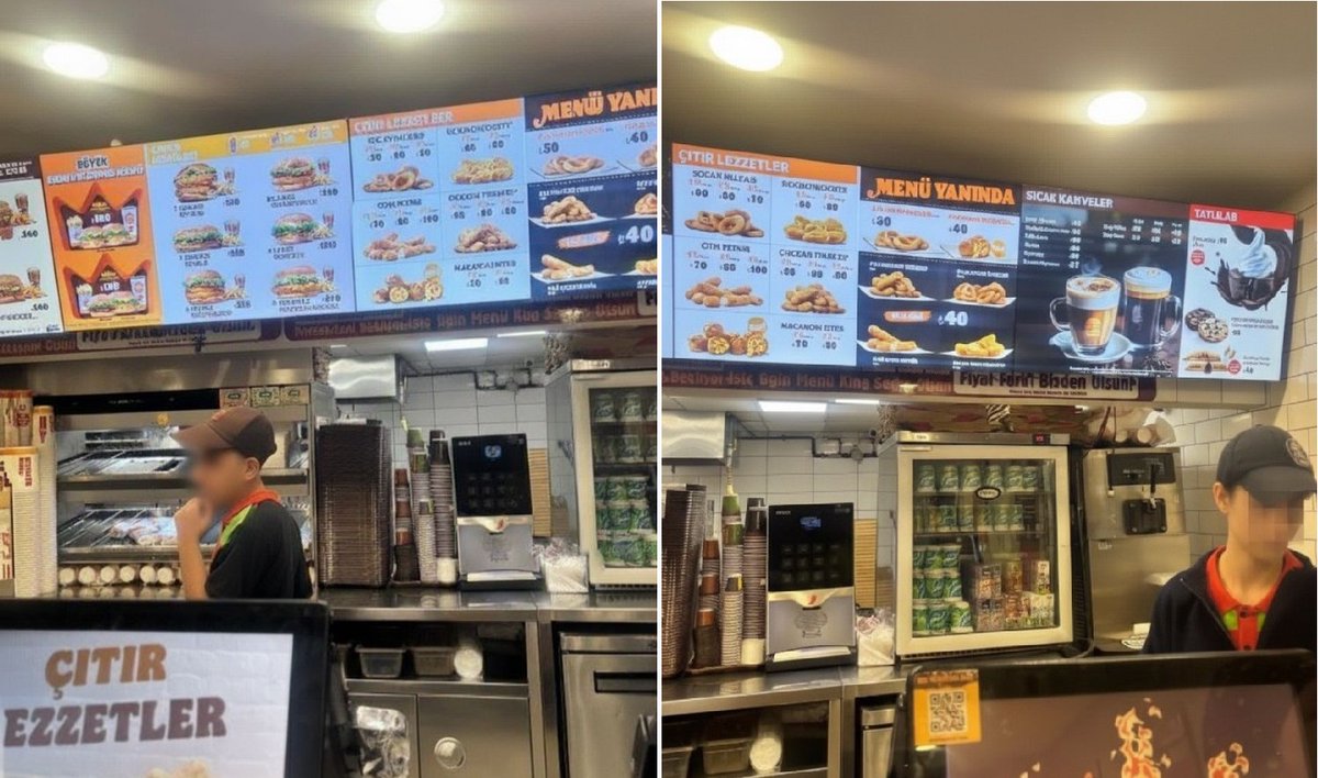 Bu çocuklar 14-15 yaşlarındalar..
İstanbul'da bir Burger King şubesinde 20.30 sularında çalışıyorlar..
Günümüzde AVM'ler ve fast food dükkanları çocuk işçiliğin merkezleri durumuna geldi..
#ÇocukİşçiliğiİleMücadeleye