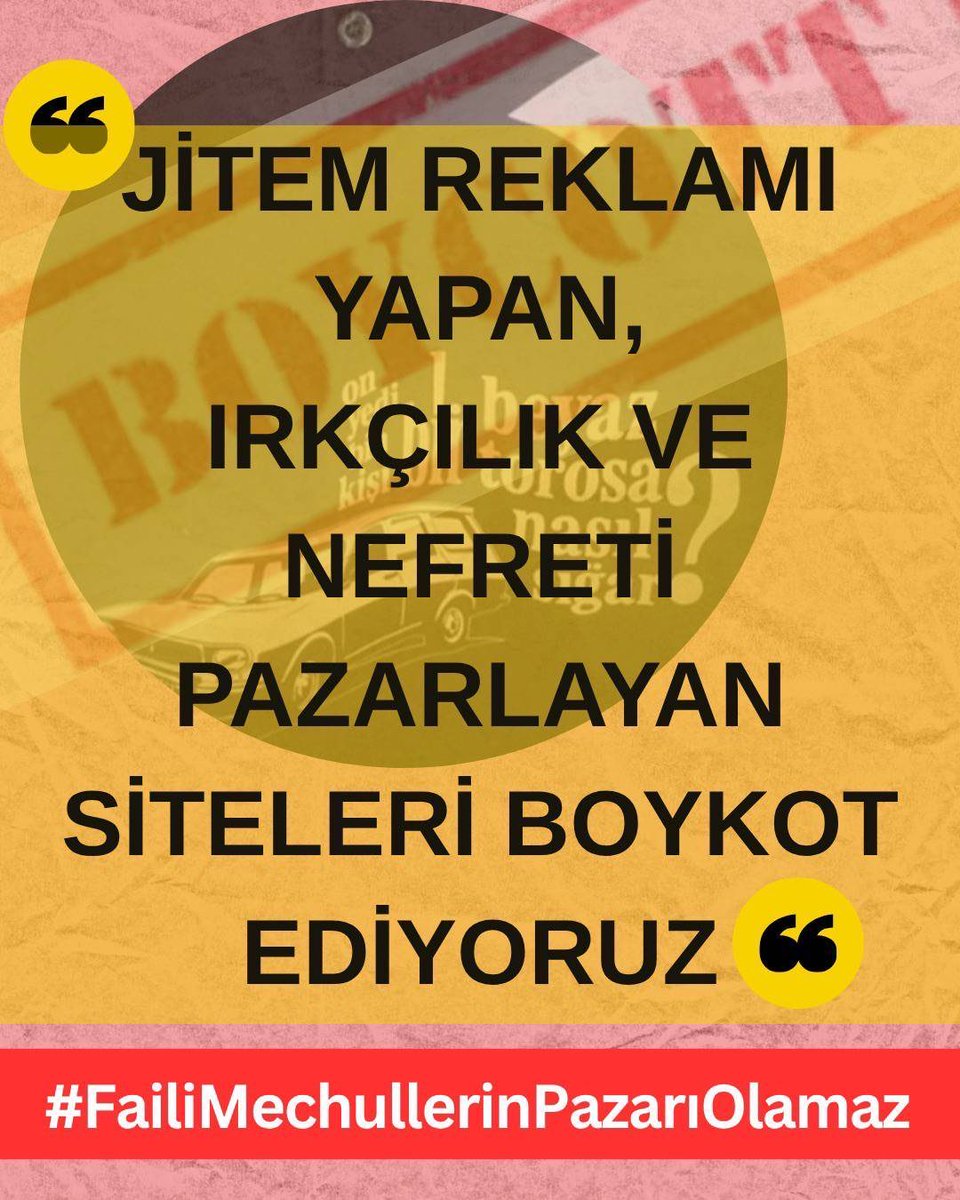 Yên aştiyê bixwazin bazirganiya xwinê nakin! Torosa sipî sembola şerê qirêj e! Em vê bazirganiyê ret dikin! #FailiMeçhullerinPazarıOlamaz