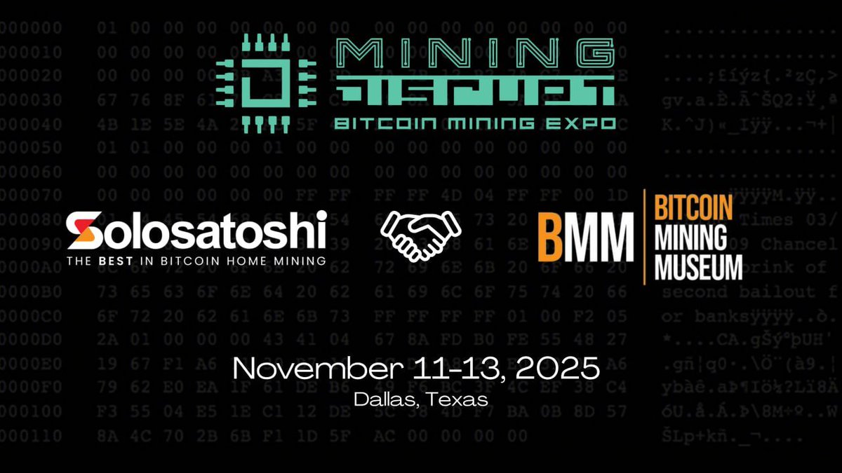 BIG Shout out to <a href="/SoloSatoshi/">Solosatoshi.com 🇺🇲</a>. One of our new sponsors helping bring our BMM exhibit to <a href="/MiningDisrupt/">Mining Disrupt® Conference November 11-13, 2025</a> in Dallas TX. A leading US seller of BitAxe miners they have onboarded more home mining plebs than anyone. Staying true to PoW they are the go to source for BitAxe hardware at,