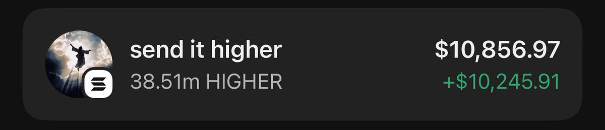 sol_sniper4's tweet photo. $HIGHER is skyrocketing 🚀💰
Massive profits rolling in — just as predicted in my Alpha TG group 🏆🔥

Ca: 5NSNwRzbuV3UFRsPZH3W1AH9hxacQHpQKt7tJc3Jpump

#HIGHER #Crypto #Solana #Memecoins #CryptoTrading #Altcoins #Blockchain #CryptoAlpha #CryptoSignals #DeFi #CryptoCommunity https://t.co/nMcBfN8sEb