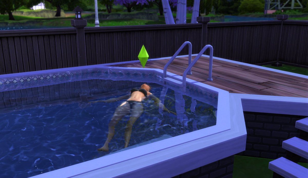 Elle disait qu’elle allait juste se détendre cinq minutes… Trois heures plus tard, elle médite toujours entre la vie, la sieste et la noyade. 😅 

#simstoberjour21 #flotter