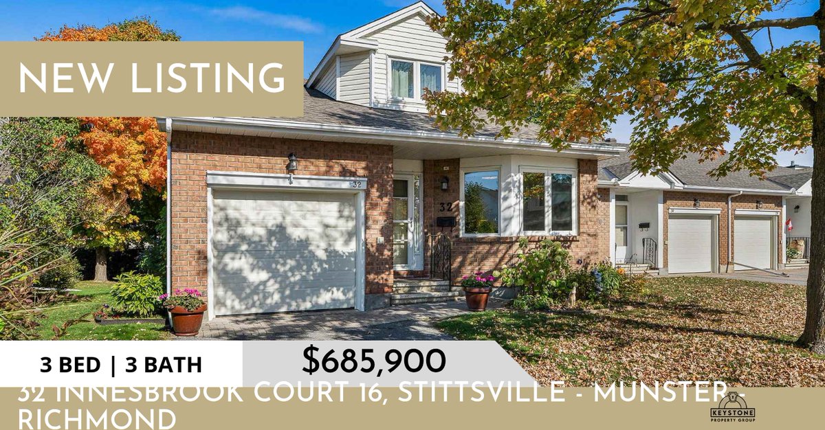 📍 New Listing 📍 Take a look at this fantastic new property that just hit the market located at 32 Innesbrook Court 16 in Stittsville - Munster - Richmond. Reach out here or at (613) 265-9300 for more information!

Listed by Peter... homeforsale.at/32_INNESBROOK_…