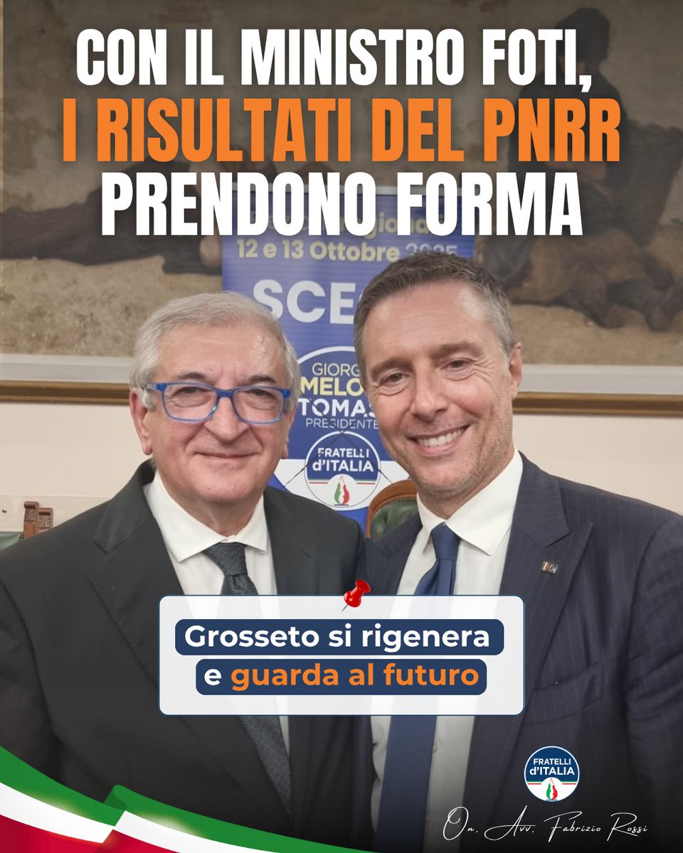FabriRossiFdI's tweet photo. Oggi con il ministro Tommaso Foti abbiamo visitato due esempi di buona amministrazione: la nuova mensa di Viale Giotto e il Cassero Senese.
Il #PNRR e il #PINQUA stanno rendendo Grosseto più moderna, sostenibile e accogliente.
#Grosseto #FratellidItalia #GovernoMeloni https://t.co/SvhsWZHTaQ