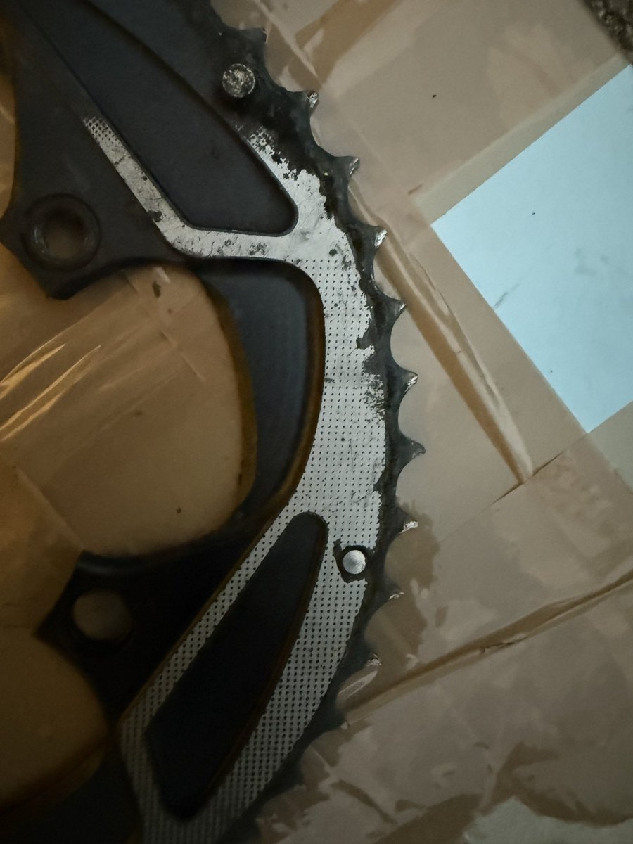 Commute bike serviced, Think it’s fair to say, this chainring had seen better days.   <a href="/SRAMroad/">SRAM Road</a> replaced, alongside new chain, new cassette &amp; bottom bracket.