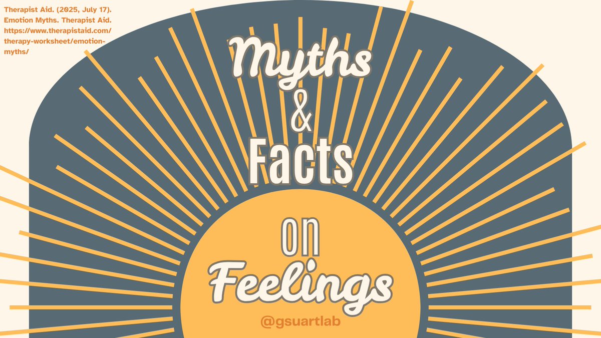 GSUARTLab's tweet image. We are back to #mentalhealthmondays! Today, we&apos;ll be discussing myths and facts about #emotions and expressing them. You can learn more about these myths and facts with this #DBT worksheet:
therapistaid.com/therapy-worksh…
