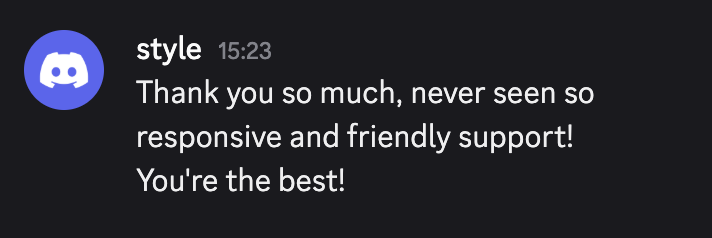 No, you're the best 🫵

Support is a core of our product and we are committed to maintaining our 1 minute SLAs