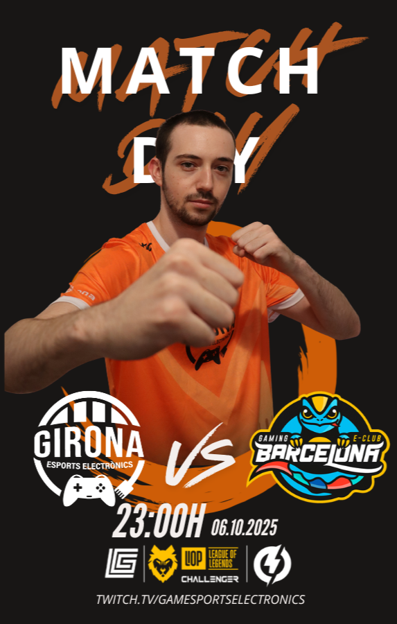 Avui toca un Girona contra Barcelona, ja sabem qui té la ciutat més maca, però ara toca defensar-ho 😉😉

A les 23H juguem contra <a href="/GamingBarxelona/">Gaming Barcelona eSports Club</a> i ho podeu veure al canal de Twitch de <a href="/Gamesportselect/">Gamesports Electrònics</a>