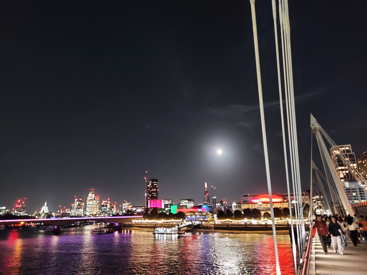 A full moon from Hungerford Bridge