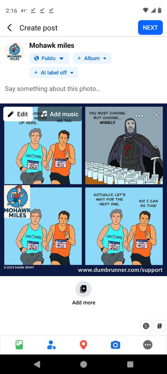 Runtommcquain's tweet photo. When the aid station feels like The Holy Grail scene 🏺😂
“You must choose… but choose wisely.”
#MondayHumor #ChooseWisely #followme #HolyGrail #RunnerLife #MohawkMiles
Comic by @dumb_runner
Would you take one? 👀 https://t.co/xUGil2z3Sj