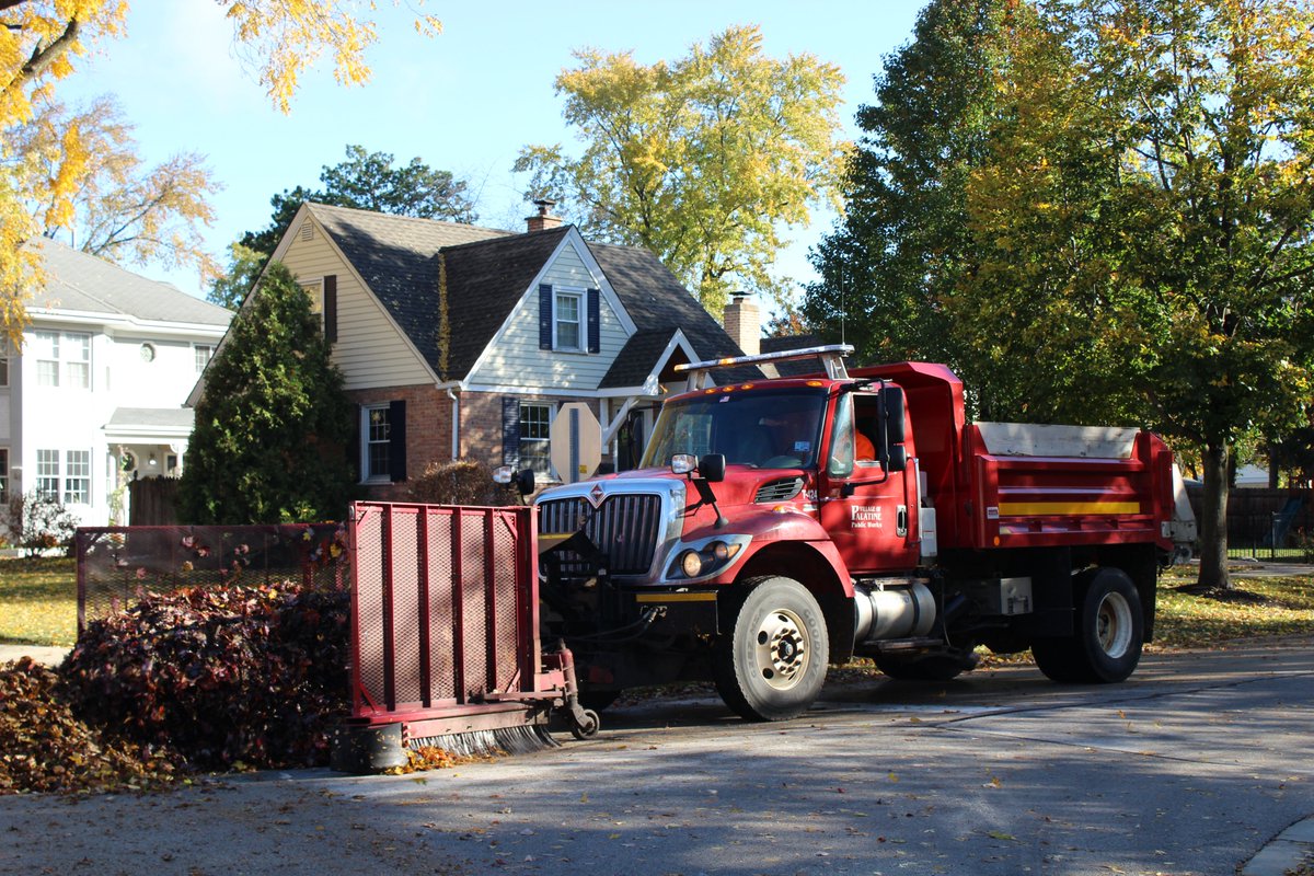 Public Works will begin its Curbside Leaf Collection Program on Mon., 10/27. Each single-family residence has 3 pickups between the weeks of 10/27 &amp; 11/17. Leaves must be in the street by 7 AM on scheduled Mondays. Look up collection dates &amp; guidelines at palatine.il.us/235/Leaf-Colle….