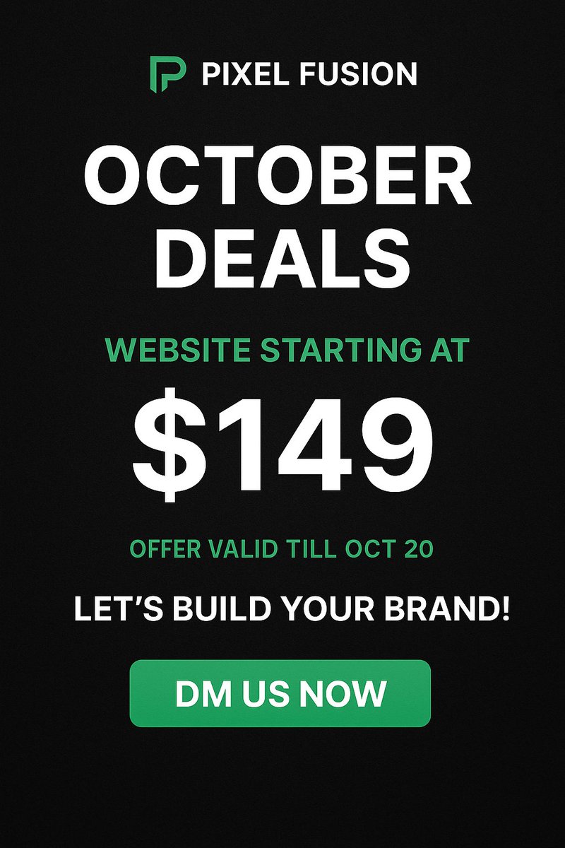 Pixel_Fusion_T's tweet photo. Transform your ideas into a stunning, high converting website
#PixelFusion #WebDesign #UIUX #DigitalSolutions @TKSaville @Melebroz1 #needwebsite #DigitalTransformation
@Melebroz1
@MarzettiRichard
@TKSaville
@MadamOK_MT
@knkiangel
@AlexWillardX
@Kofi_Coinless
@WyattWellerCo https://t.co/DQ142N8uv4