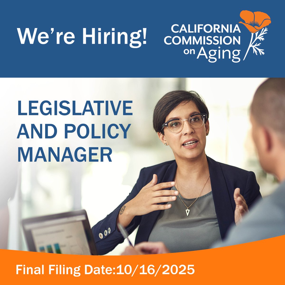 We're hiring! CCoA is looking for a Legislative and Policy Manager (SSM II) to advise the Governor, Legislature, and agencies on programs for older adults, adults with disabilities, and caregivers. Apply by 10/16/25!
 rebrand.ly/legmanager