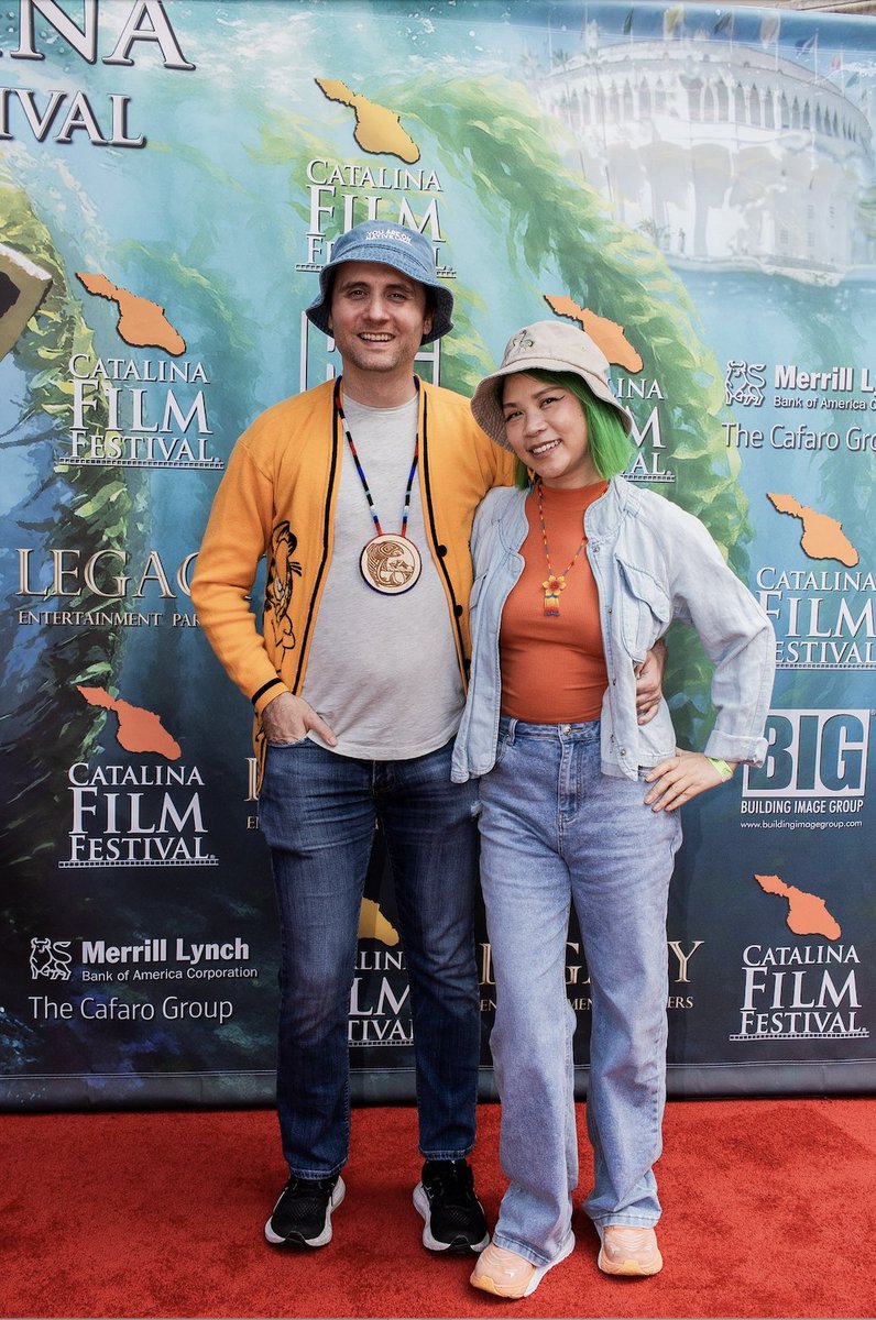 joeytainment's tweet image. A week ago @GoldieChan and I screened Pow! at @CatalinaFilm ! Fun island, fun festival and even more fun two hours we spent driving around Avalon in a golf cart looking for cats to pet. Great experience no notes!