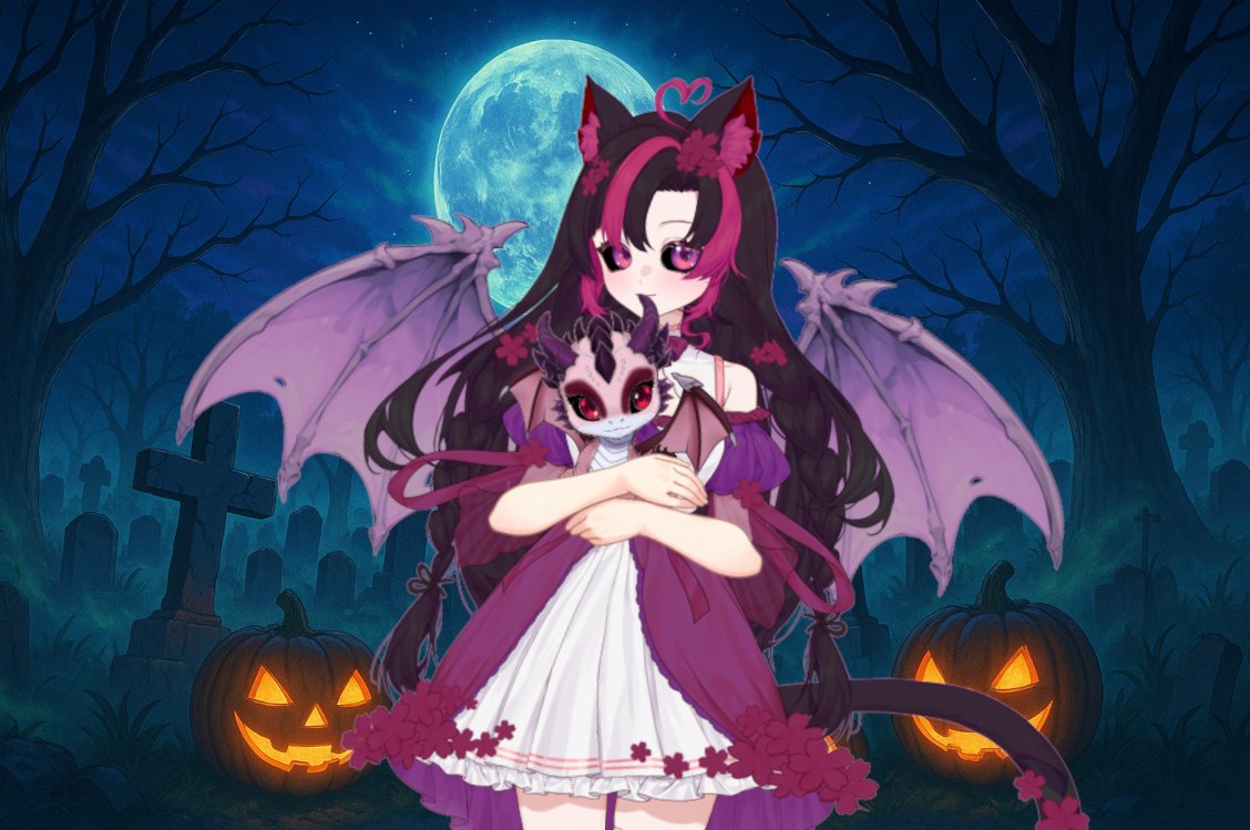 Miaou les Potichats !!

Vous avez découvert ma nouvelle forme pour tout le mois d’octobre 🎃

Et en plus, on a commencé notre aventure horrifique sur Silent Hill F! 

J’espère que ce mois de l’horreur vous plaira autant qu’à moi ! #Vtuber #vtuberfr #Halloween #streamer