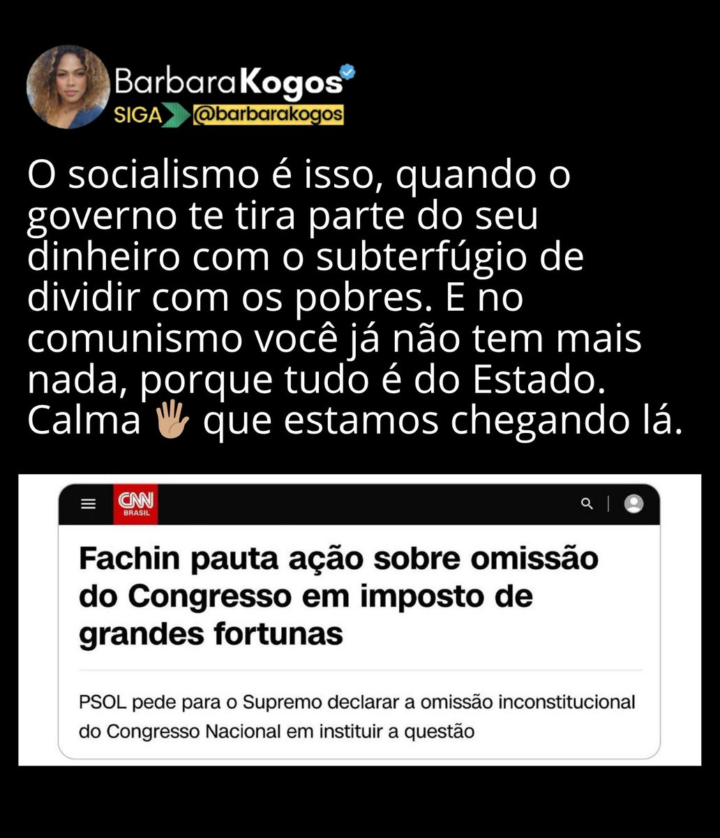 O ministro Edson Fachin decidiu pautar a “omissão do Congresso” para criar o imposto sobre grandes fortunas.

O problema? O STF não foi eleito para legislar.

Mais uma vez vemos o ativismo judicial avançando sobre o Legislativo e, no fundo, sobre o bolso e a liberdade do cidadão.