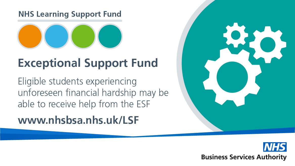 NHSBSA_LSF's tweet image. Did you know that the Exceptional Support Fund (ESF) is available to help eligible healthcare students who are experiencing financial difficulty? 

Find out more, including how to apply, on our website:
➡️ nhsbsa.nhs.uk/nhs-learning-s…