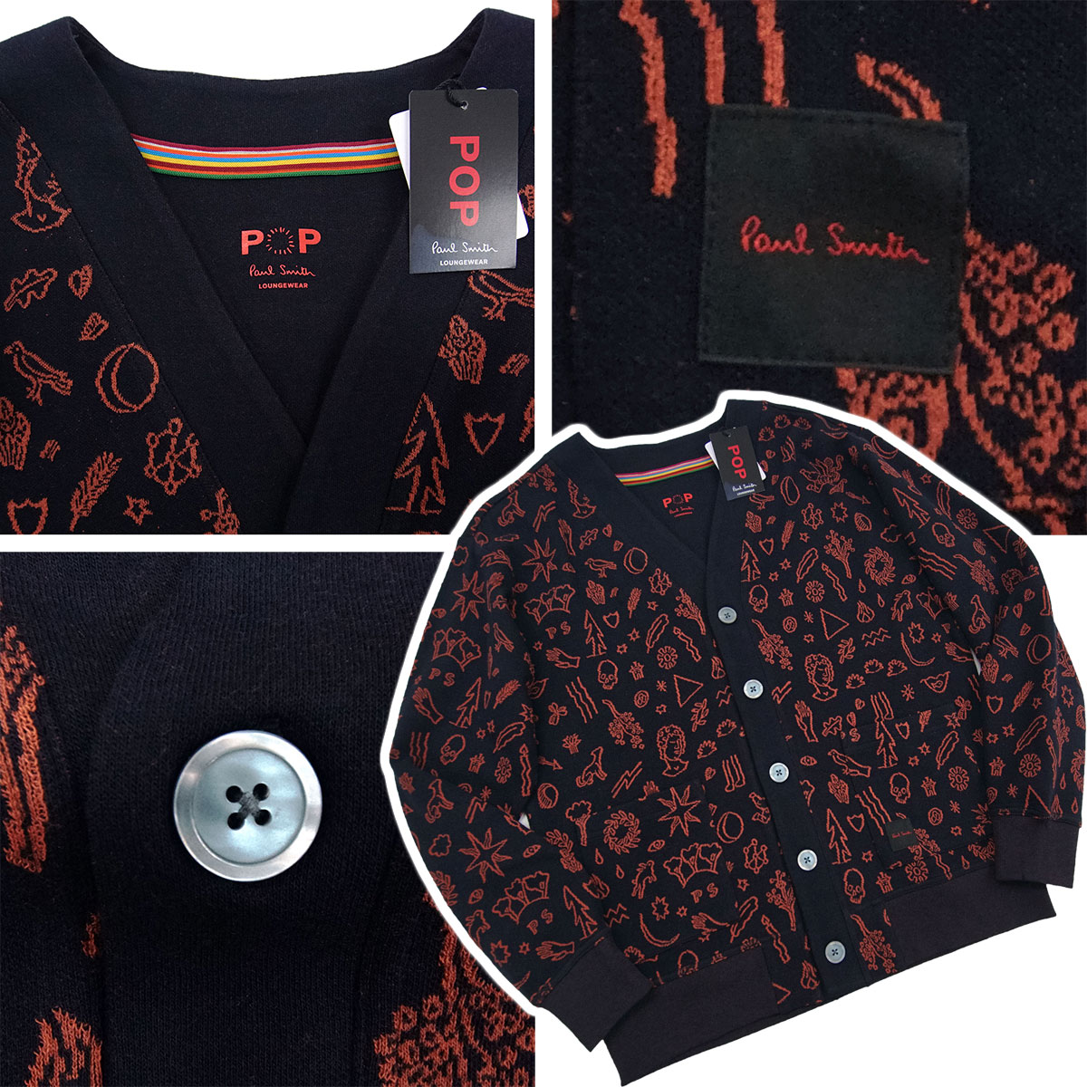 オンワード樫山　ポール、スミス、カーディガン（新品タグ付）（替ボタン付） 110-140㎝】スナップボタン カーディガン / 組曲 KIDS