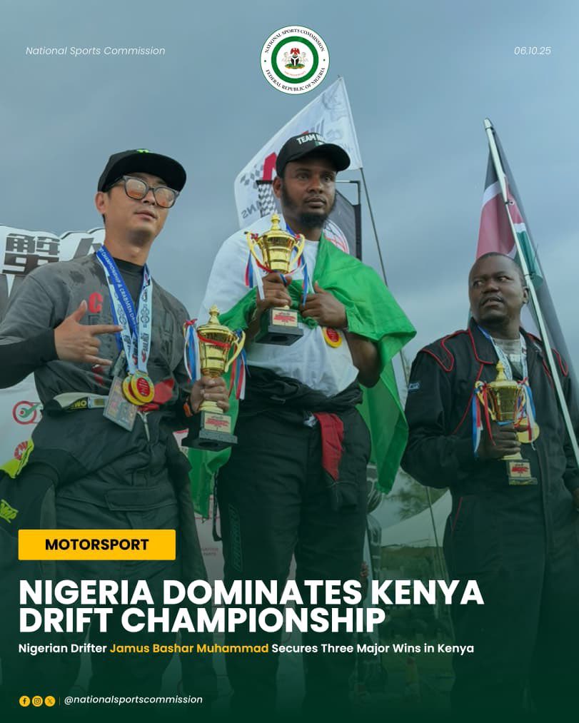 whitenigerian's tweet image. Team Nigeria won the East African Drift Championship 2025! Congratulations @jaybash10 🇳🇬🎉