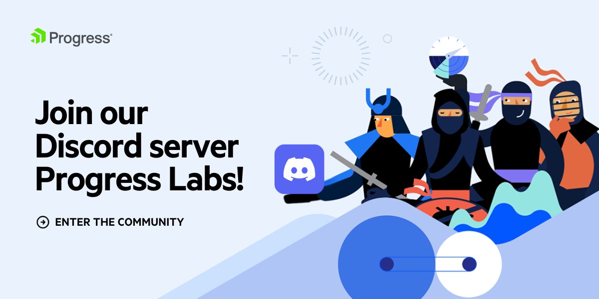 Telerik's tweet image. Code feels better with company! 😉
If you're ready to level up your skills & connect with awesome developers, the Progress Labs Discord is your next stop!
Join the crew today & get instant access to our neat community 👉 prgress.co/3WqdiZa