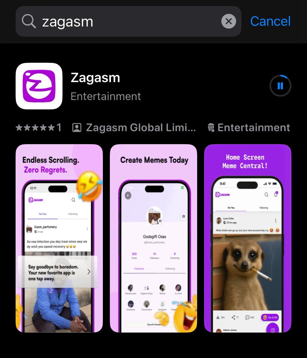Zagasm app is now available on App Store😍