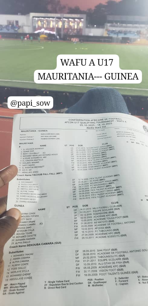 papi_sow2's tweet image. UFOA A / WAFU A 
#MAURITANIA #U17 vs. #GUINEA #U17
.
.
.
#mauritania #mauritanie #guinea #Guinée #WAFUA #UFOAAU17 #AfricanFootball #africa #scouting #football #talent #UFOAA @UFOA_WAFU_A mali