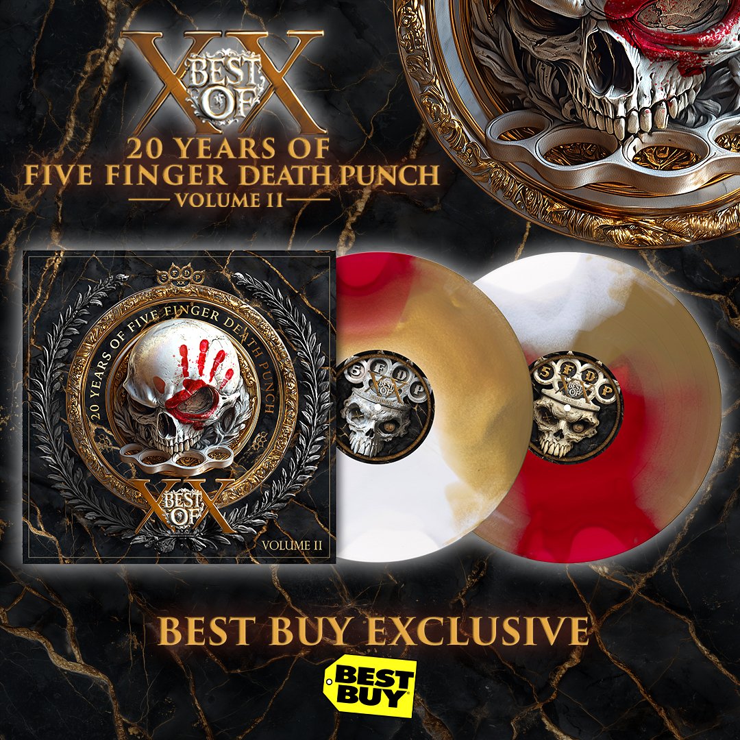 “20 Years of Five Finger Death Punch – Best Of Volume 2"
🔥 Limited runs, unique variants, and only available through select outlets.

🔗 : ffdp.lnk.to/bestofvol2

💿 Best Of Volume 2 officially drops October 24. Hit the link in our bio and lock your pre-order today.