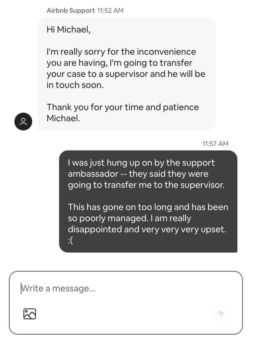 shoe_up's tweet photo. @AirbnbHelp @Airbnb
9 days. Multiple agents. No callback.
My Portland listing is blocked due to an Airbnb Platform error despite an active city permit.
Open cases: A75161261 (Registration) + A75422617 (Engineering).
I need a real case manager to call me today. https://t.co/wlbpNq0wal