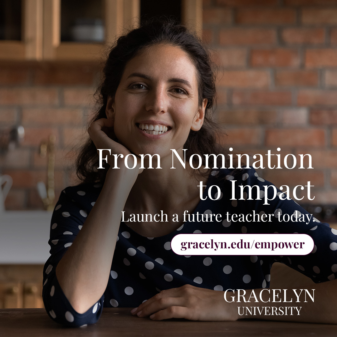 gracelynedu's tweet image. From nomination ➡️ impact. 🌟 

Empower principals to launch future teachers.
👉 zurl.co/GUJTd
.
.
. 
#TeacherPipeline #FutureEducators #DistrictLeadership #EmpowerYourStaff #GracelynUniversity