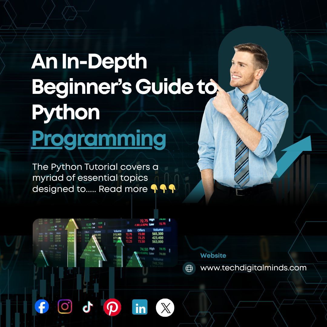 techdglminds's tweet image. 🚀 Ready to unlock the power of code?
Dive into our Beginner’s Guide to Python Programming — perfect for aspiring developers and tech enthusiasts!
🔗 Read more on techdigitalminds.com
#Python #Coding #ProgrammingBasics #TechDigitalMinds #LearnToCode