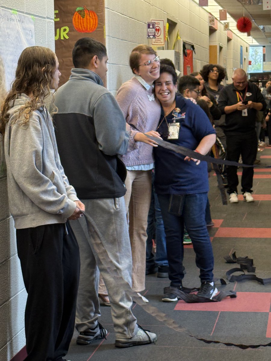 Celebrating Ms. Norma, our custodian who has been gone on medical leave for a month. So great to have her back. #RiseUp