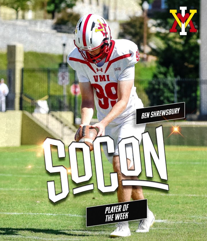 Four punts of 50+ ✅
Two field goals ✅
Top 10 in the country in punt average ✅

Ben Shrewsbury is your <a href="/SoConSports/">The Southern Conference</a> Football Special Teams Player of the Week!

#RahVaMil | #ExpectToWin