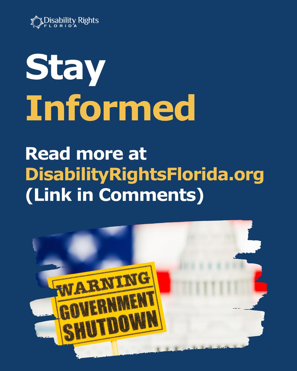 A government shutdown can cause confusion, but key benefits for people with disabilities like Social Security, Medicare, and Medicaid continue. Get prepared: use online accounts, keep documents, and refill meds early. More info: bit.ly/4q2rUvC
 #GovernmentShutdown