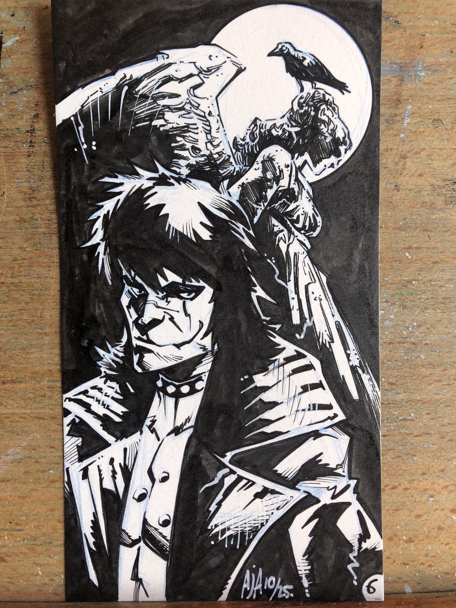 ajalburquerque's tweet photo. Day 6 of #ic3tober cool list that @matthewsardo came up with.
#inktober #inktober2025 #thecrow #thecrowcomic #jamesobarrthecrow #jamesobarr #smallsketch #inkonpaperdrawing #indiecomics #indiecomicbooks #indieart #indieartists #comicartwork #comicartfans #inktoberday6 https://t.co/qmkkAbjqKa