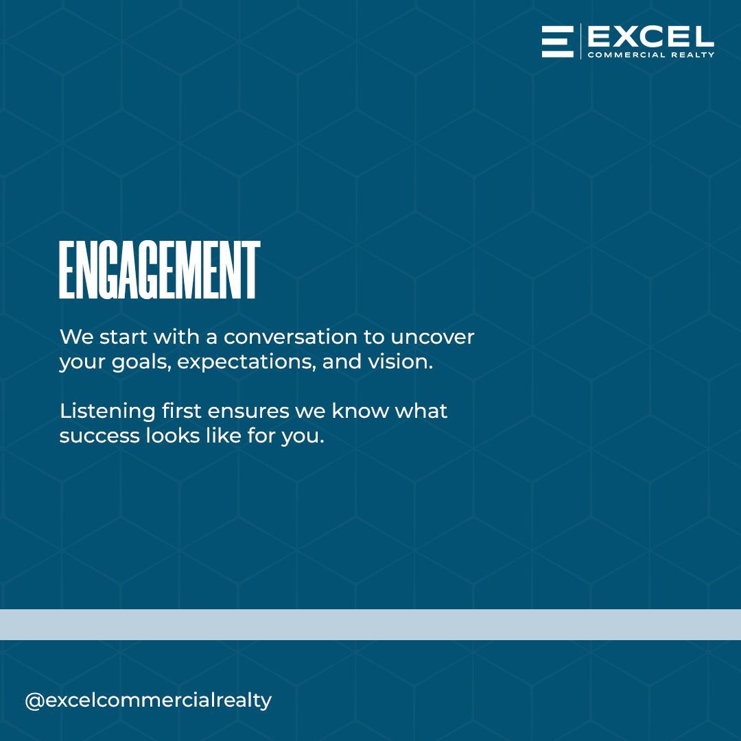 🏢 Multifamily Mondays 🏢
At Excel Commercial Realty, our “Client Focused Multifamily Advisory” approach is how we do business.

Our process is built around one thing: The Client. And it all starts with the first step 👉 Engagement.

👂 Before any valuations, tours, or marketing